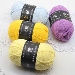 Fio de algodão para tricô, Ferramentas artesanais tingidos, 4Ply, 4Ply, Crochet, Chapéu, Suéter, Bonecas, 50g - Image 1