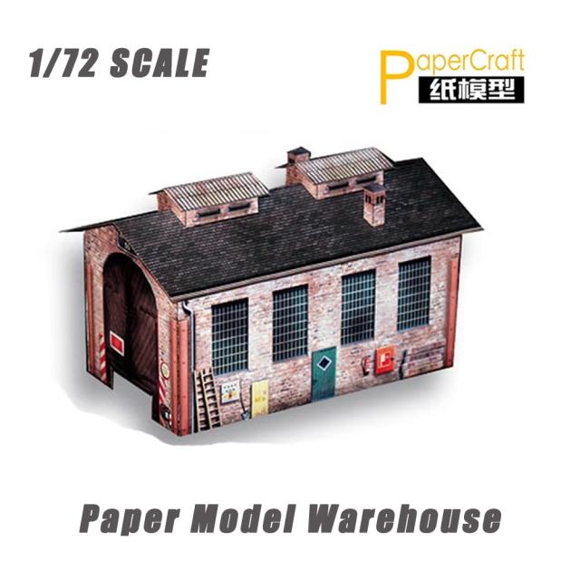 Fábrica para Diorama em Papel: Armazém de Trem Modelo 1:87, 1:64 e 1:72 - Brinquedos Perfeitos para Presentes