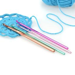 Alumínio Misto Multicolor Crochet Ganchos, Agulhas De Tricô, DIY Craft, Fios De Costura Agulha, Presente Da Mãe, Kit De Costura Acessórios, 2-10mm - Image 3