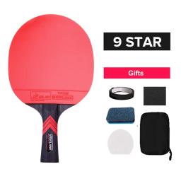 Raquete De Tênis De Mesa Profissional, Lâmina De Carbono De 9 Estrelas, Espinhas De Face Dupla, Ping Pong Paddle - Image 1