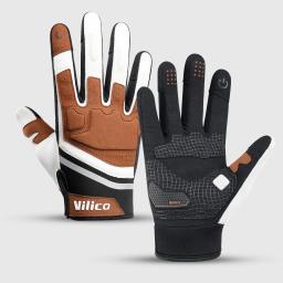 Luvas térmicas de ciclismo para homens e mulheres, tela sensível ao toque, quente, à prova de vento, dedo cheio, impermeável, bicicleta, inverno - Image 1