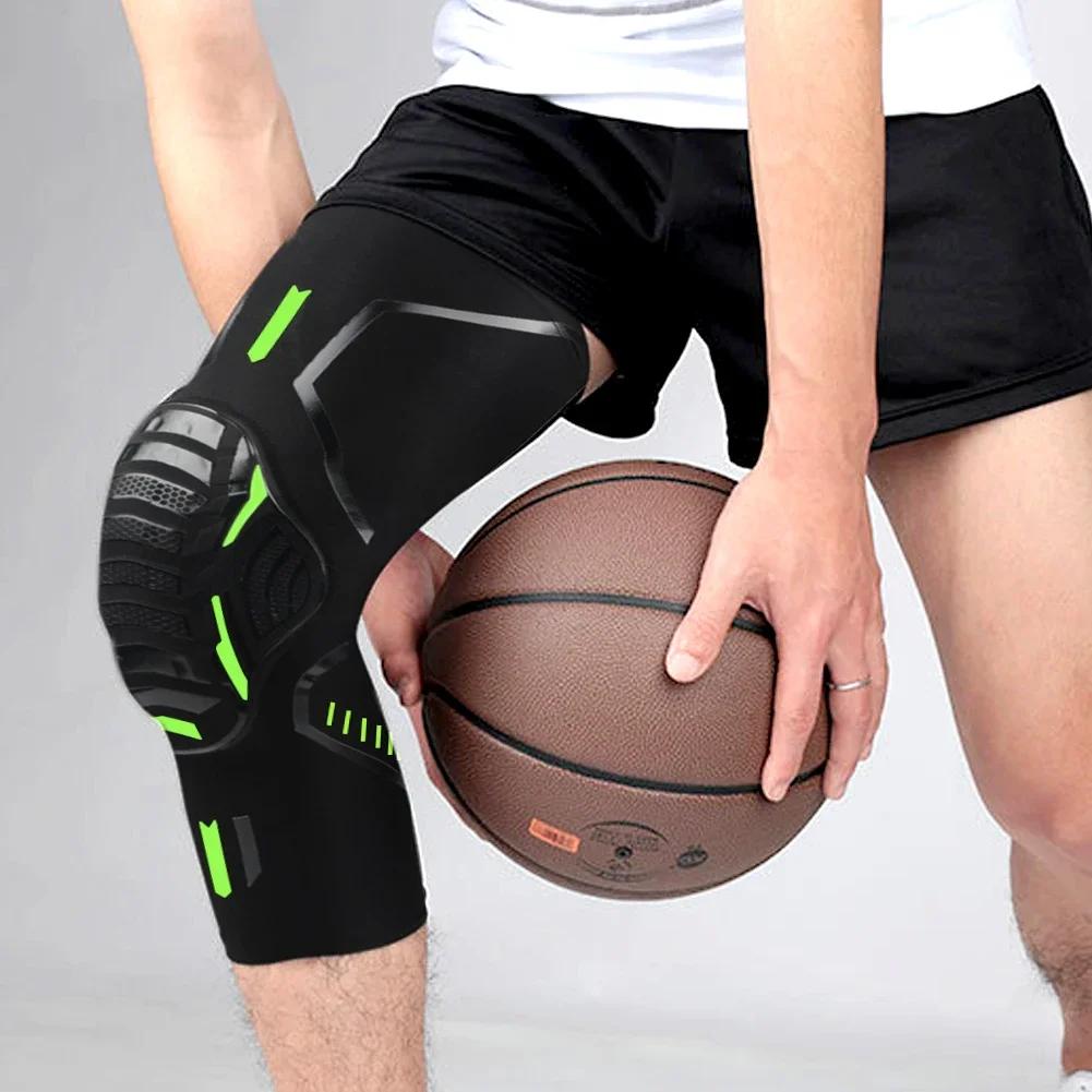 Joelheiras anti-colisão favo de mel para homens e mulheres, compressão esportiva, manga de perna, basquete, futebol, 1pc - Image 1