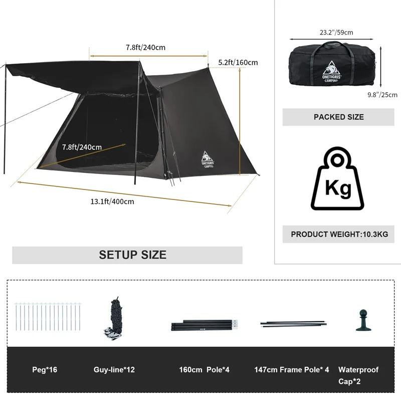 OneTigris HOMESTEAD Camping TENDA, Pro TC Versão Abrigo, Pólos de Barraca para Bushcrafters, Sobrevivalistas, Caça, Caminhadas, 2.0 - Image 1