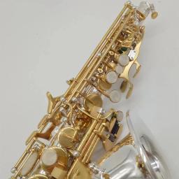 High-end 9937 B-b-bend saxofone soprano curvo chave ouro cobre branco requintado profundidade padrão saxofone soprano de nível profissional - Image 5