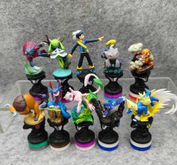 Pokemon Chess Scene Ornament for Kids, Pingente Mágico, Trendy Play, Presente, Banette, Mew, Cinza, Ketchum, Kyogre, Quaxly, Torkoal, 10Pcs Set - Image 2
