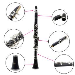 SLADE-B Clarinete plano com estojo, 17 chaves, flautas, coladas, corpo de madeira, clarinete, instrumentos de sopro, palhetas Peças e acessórios - Image 2