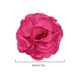 Broche de flor rosa grande tecido, arte de pano, alfinetes de lapela artesanais, crachá floral, joias de casamento, moda vintage - Image 6