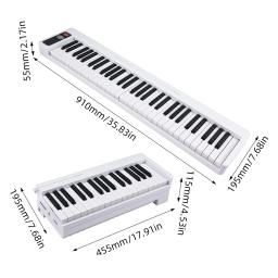 Piano eletrônico multifuncional com display LCD, teclado de 61 teclas, órgão eletrônico, 61 teclas, sensível - Image 5
