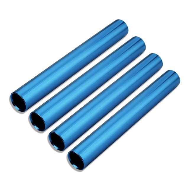 Kit de Treinamento em Alumínio para Atletismo - 4 Bastões Azuis para Corridas e Jogos Esportivos