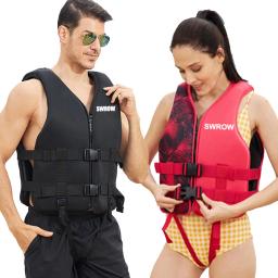 Colete salva-vidas portátil de neoprene para adultos e crianças, esportes aquáticos, pesca, caiaque, surfe, natação, moda, 2023 - Image 1