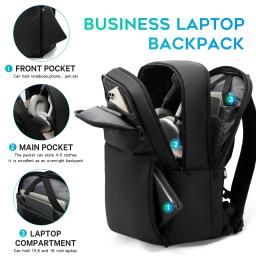 BANGE Mochila de viagem inteligente à prova d'água, mochila de transporte aprovada para voo de negócios, grande capacidade, mochila para laptop de 16 polegadas para homens - Image 3