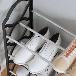 Prateleira de armazenamento de calçados multicamada, 4 camadas, armário simples à prova de poeira, porta de montagem multicamadas, rack organizador do dormitório - Image 5