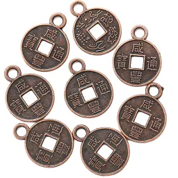 Yusiemens pingentes de moedas antigos, pingentes metálicos de cor prata antigos chineses, para joias feitas à mão artesanato 12*10mm j333 - Image 6