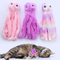 Brinquedo bonito do luxuoso do polvo para o gato, dentes resistentes à mordida, jogo interativo, animais de estimação - Image 1