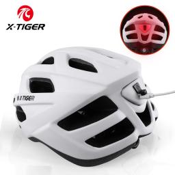 Capacete de ciclismo X-tiger com luz led para homens e mulheres, recarregável, para mountain bike e estrada - Image 1