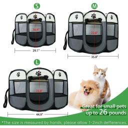 Cercadinho de estimação dobrável com cerca interior, Oxford, leve, Puppy Play Pen para cães médios, Playpens portáteis para gato - Image 1