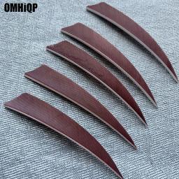 Brown Turquia penas para qualquer madeira e bambu arco e flecha, escudo seta pena, direita e esquerda asa pena, Fletching pena, 100 unid, 4in - Image 3