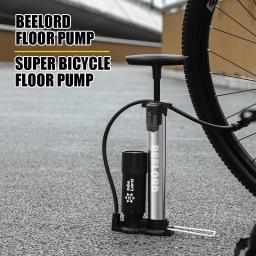 Bomba de bicicleta de nível profissional BEELORD com medidor de pressão - Adaptadores de válvula Presta/Schrader de agulha de inflação de bola MAX 160 PSI - Image 6