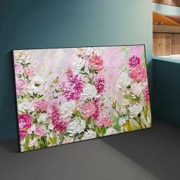 Gatyztory 60x120cm pintura por número peônia flores kits artesanato imagem desenho na lona arte da parede decoração casa - Image 1