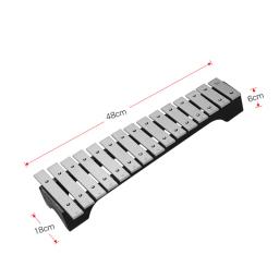 Xilofone Glockenspiel Madeira Base com Marretas, Barras de Alumínio, Percussão Instrumento Musical, Presente com Bolsa de Transporte, 15-Nota - Image 6
