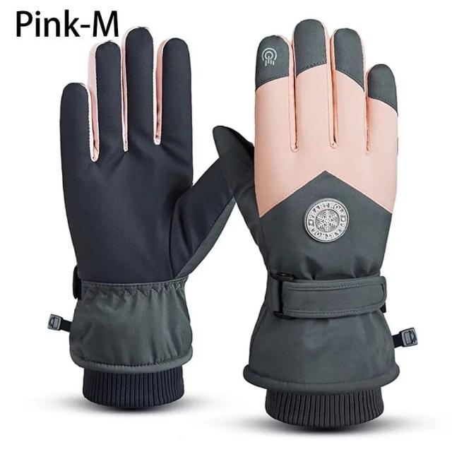 Luvas de Esqui e Snowboard de Couro PU Antiderrapante e Touchscreen para Motociclismo e Ciclismo - Quentes e à Prova d'Água