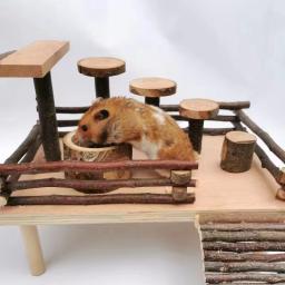 1pcs hangable hamster de madeira esquilo alimentador de alimentos pequenos animais de estimação água potável tigela de alimentos animais de estimação gaiola de hamster acessórios do produto - Image 6