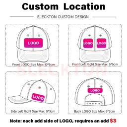 SLECKTON-Custom Logo Retro Baseball Cap para homens e mulheres, Design DIY, chapéu bordado carta, personalizar gráfico impressão, atacado - Image 3