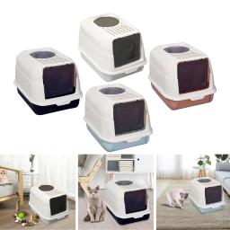 Fechado com capuz gato com porta, gatinho coberto, bandeja de lixo, grande Pet Supplies, Indoor Cats Training - Image 3