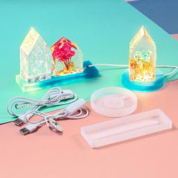 Molde de resina epóxi, cristal, base de silicone para lâmpada pequena, base para casa pequena, base para luzes led, faça você mesmo - Image 3