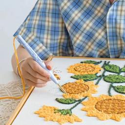 Kit de suprimentos para iniciantes com agulha de soco Ferramenta de caneta de agulha de bordado mágico Enganchamento de tapete ajustável Para Ponto Cruz Kit De Artesanato DIY Artesanato de artes com agulhas - Image 5