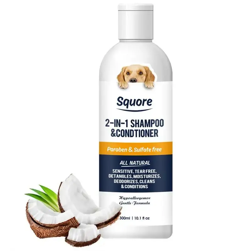 Natural Hidratante Dog Shampoo e Condicionador, Adequado para Pele Sensível, PH Equilibrado, Cachorro, 2 em 1 - Image 1
