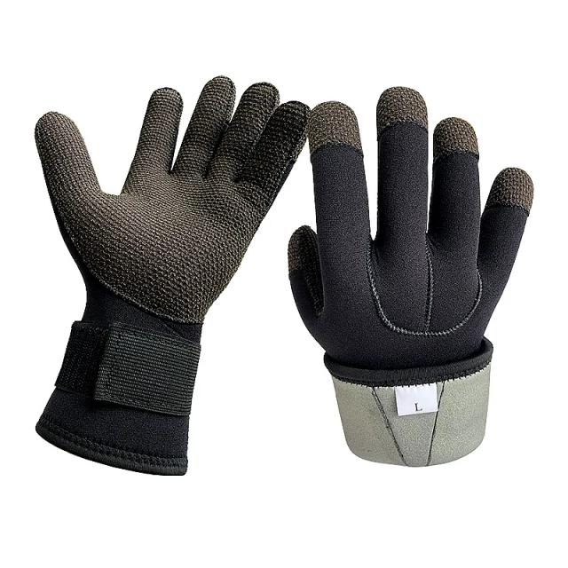 Luvas de Mergulho Neoprene 5mm Anti-Risco com Kevlar e Proteção Térmica para Surf e Caça no Inverno