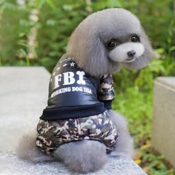 Casaco de Inverno Quente Customes para Cães Pequenos, Macacão Filhote Engrossar, Camuflagem FBI Big Dog Coat, Pet Roupas, Grande, S a 9XL - Image 3