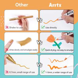 Marcador acrílico arrtx 36 cores para pintura em rocha, marcadores de tinta com ponta extra de pincel, materiais de arte, pintura em tecido, marcadores de tecido - Image 5