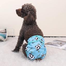 Clássico Panda Padrão Impresso Calças Fisiológicas, Fralda impermeável Pet, Fraldas femininas para cães pequenos, Calcinha sanitária, moda simples - Image 2