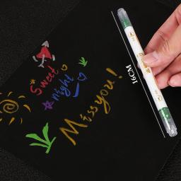 Caligrafia Metálica Caneta Marcadora, Escova Canetas, Scrapbooking Artesanato, Fazer Cartão, Art Pen, Desenho Papelaria, Material de Escritório, 10 Cores - Image 5