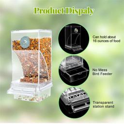 Alimentador Automático para Periquitos Pequenos e Médios, Sem Alimentadores de Pássaros, Recipiente De Alimento De Semente De Acrílico, Bebedor, Gaiola Acessórios - Image 3