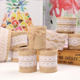 Handmade Natural Juta Burlap Lace Rolls, decoração de casamento, rolo de laço vintage, fita de embrulho, 14 estilos, 2 metros - Image 6