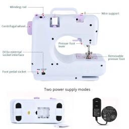 505a casa máquina de costura elétrica artesanal diy ferramenta de reparo com 12 pontos embutidos iniciantes para usar máquina de travamento de borda grossa - Image 5