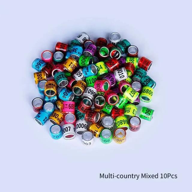 Anel Colorido para Treinamento de Pássaros com Números 8x11mm - Ideal para Papagaios e Aves, Pacote com 10 ou 50 Unidades