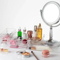Organizador de gaveta clara com divisor, caixa de armazenamento transparente, caixas para utensílio, cosméticos, mercearia, cozinha, talheres - Image 5
