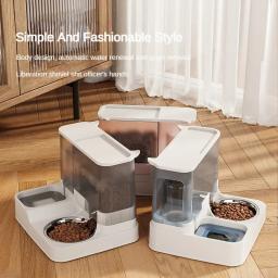 Alimentador automático para animais de estimação com grande capacidade, 2 em 1 bebedor para cão e gato, higiênico e durável, aço inoxidável, 2 tigelas - Image 4