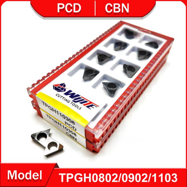 Ferramenta CNC PCD TPGH 080202 090202 110302 para Alumínio, Cobre, Fibra de Carbono e Aço Duro