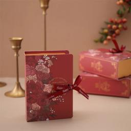 Caixa De Embalagem De Presente De Forma De Livro Com Fita, Criativo, Papel Simples, DIY, Casamento, Chuveiro De Bebê, Doces - Image 3
