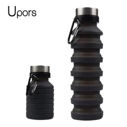 550ml portátil dobrável garrafa de água bpa livre à prova de vazamento silicone reusável acampamento ao ar livre dobrável esporte garrafas de água - Image 1