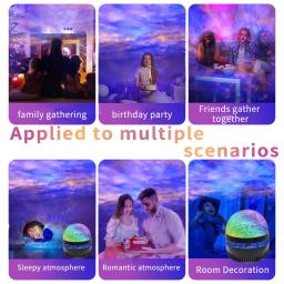 Projetor Céu Estrelado para Quarto, Luzes de Festa de Férias, 5V, USB, Controle Remoto, DMX, Som Ativo, 7 Modos, Luz Noturna, Decoração de Natal - Image 6