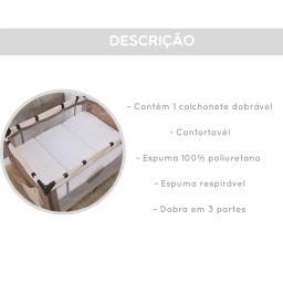 Colchonete Desmontável E Dobravel Soft Para Berço Bebe 99x63 1BB Branco Confortavél Presente Natal Ano Novo Enxoval - Image 5