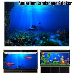 3D Efeito Luz Solar Subaquática Raios Caverna Fundo Do Aquário Adesivo Selfadhesive Fish Tank Backdrop Decorações - Image 1