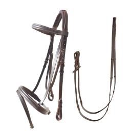 Bridle de cavalo Bridle de couro inglês com conjunto de reina antiderrapante Conjunto de reina de brigha segura e confortável - Image 4