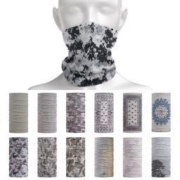 Máscara facial de esportes ao ar livre para homens e mulheres, bandana, capa do pescoço, polainas, branco, cinza, ciclismo, caminhadas, corrida, bandana, lenço, gorro, cor clara - Image 1